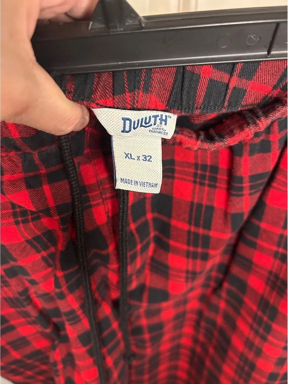 Duluth Pajama bottoms plaid black red XL